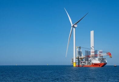 Britain's offshore wind ambitions reached a towering new milestone this week as ScottishPower and Masdar hoisted the first turbine into position at their £4 billion East Anglia THREE windfarm, fitted with the largest blades ever installed in UK waters.